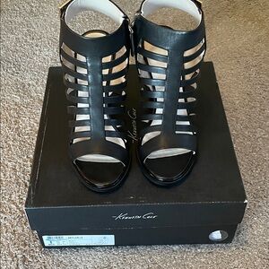 Kenneth Cole Black Cage Heels, 8